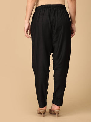 Black Silk Maternity Pants - MBS - SK - BLKSL - S
