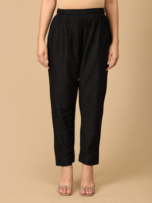 Black Silk Maternity Pants - MBS - SK - BLKSL - S