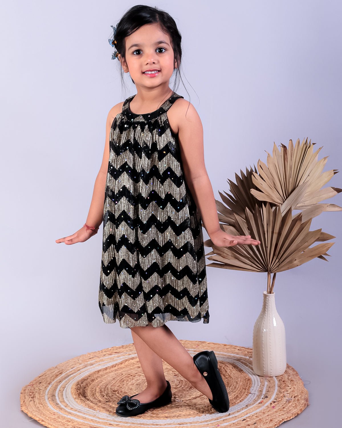 Black Splendor Girls Casual Dress - KCW - MC - BKSP - 1 - 2