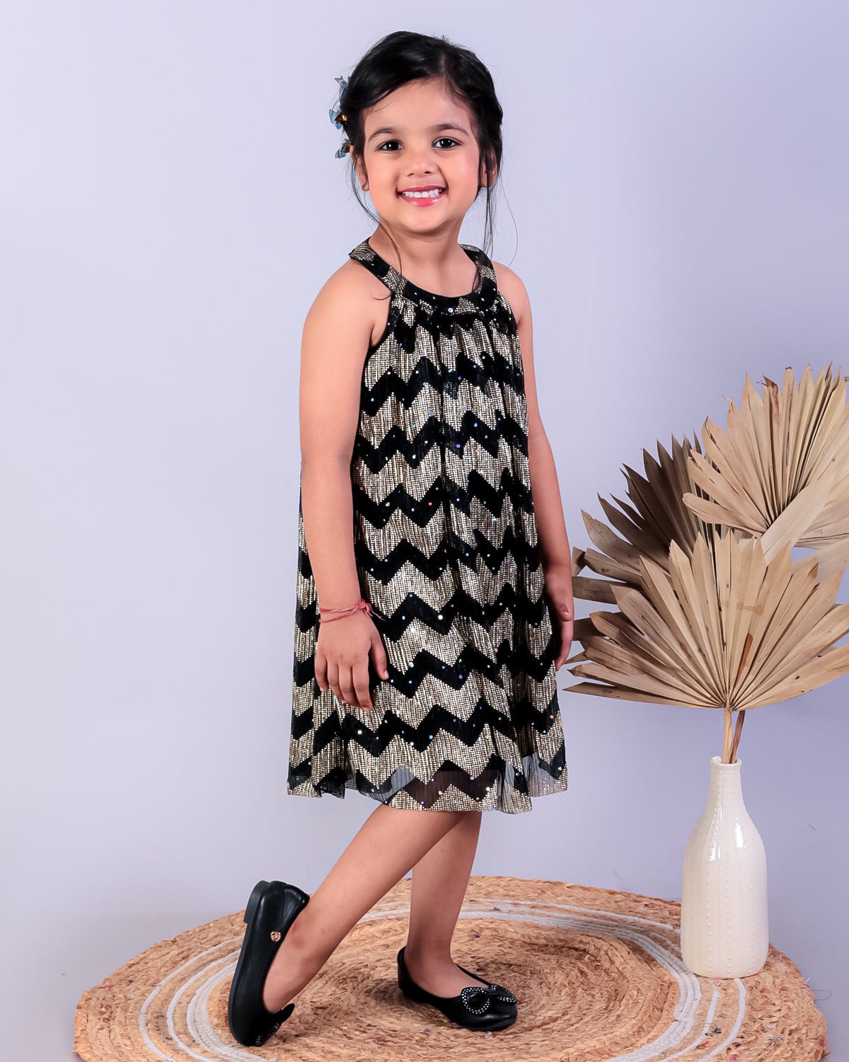 Black Splendor Girls Casual Dress - KCW - MC - BKSP - 1 - 2