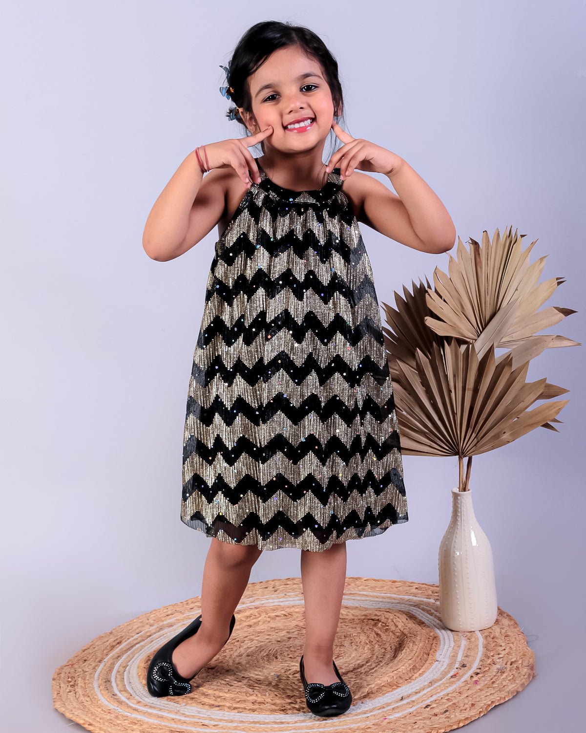 Black Splendor Girls Casual Dress - KCW - MC - BKSP - 1 - 2
