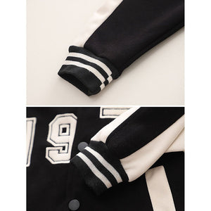 Black & White 1977 Designed 3 Pcs Varsity Jacket Styled Track Suit Set For Toddlers And Kids - 2 - 3 Years Kids Clothing