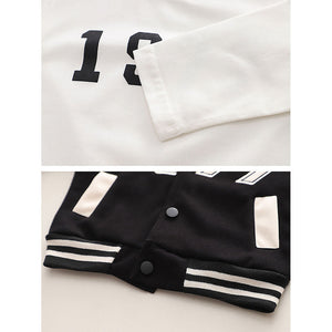 Black & White 1977 Designed 3 Pcs Varsity Jacket Styled Track Suit Set For Toddlers And Kids - 2 - 3 Years Kids Clothing