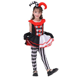 Black & White checkered Joker Jester ,Kids Halloween Costume Dress Up - 4 - 6 Years Halloween