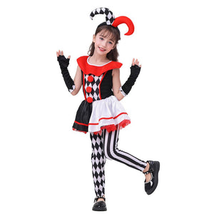 Black & White checkered Joker Jester ,Kids Halloween Costume Dress Up - 4 - 6 Years Halloween