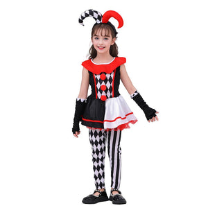 Black & White checkered Joker Jester ,Kids Halloween Costume Dress Up - 4 - 6 Years Halloween