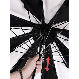 Black & white Pagoda Style Umbrella for Teens and Adults - Little Surprise BoxBlack & white Pagoda Style Umbrella for Teens and Adults