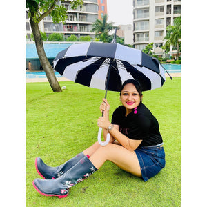 Black & white Pagoda Style Umbrella for Teens and Adults - Little Surprise BoxBlack & white Pagoda Style Umbrella for Teens and Adults