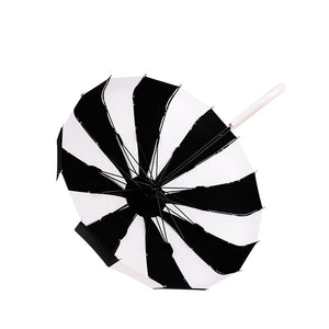 Black & white Pagoda Style Umbrella for Teens and Adults - Little Surprise BoxBlack & white Pagoda Style Umbrella for Teens and Adults
