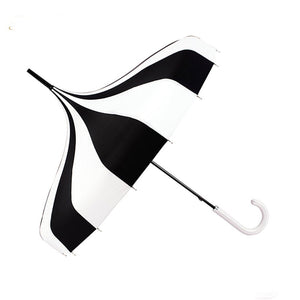 Black & white Pagoda Style Umbrella for Teens and Adults - Little Surprise BoxBlack & white Pagoda Style Umbrella for Teens and Adults