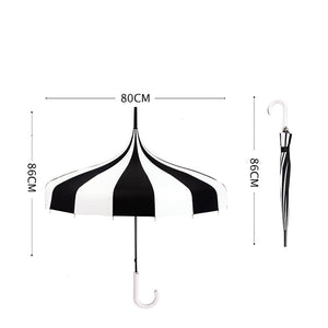 Black & white Pagoda Style Umbrella for Teens and Adults - Little Surprise BoxBlack & white Pagoda Style Umbrella for Teens and Adults