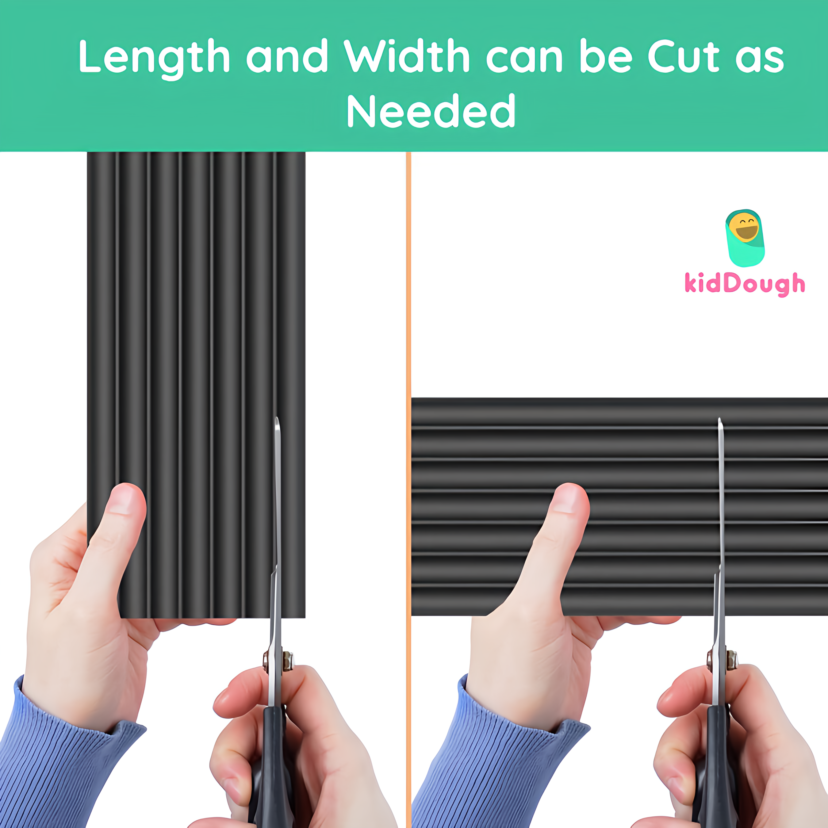 KidDough Baby Proofing Flat Edge Protector- 2 Meters- Black