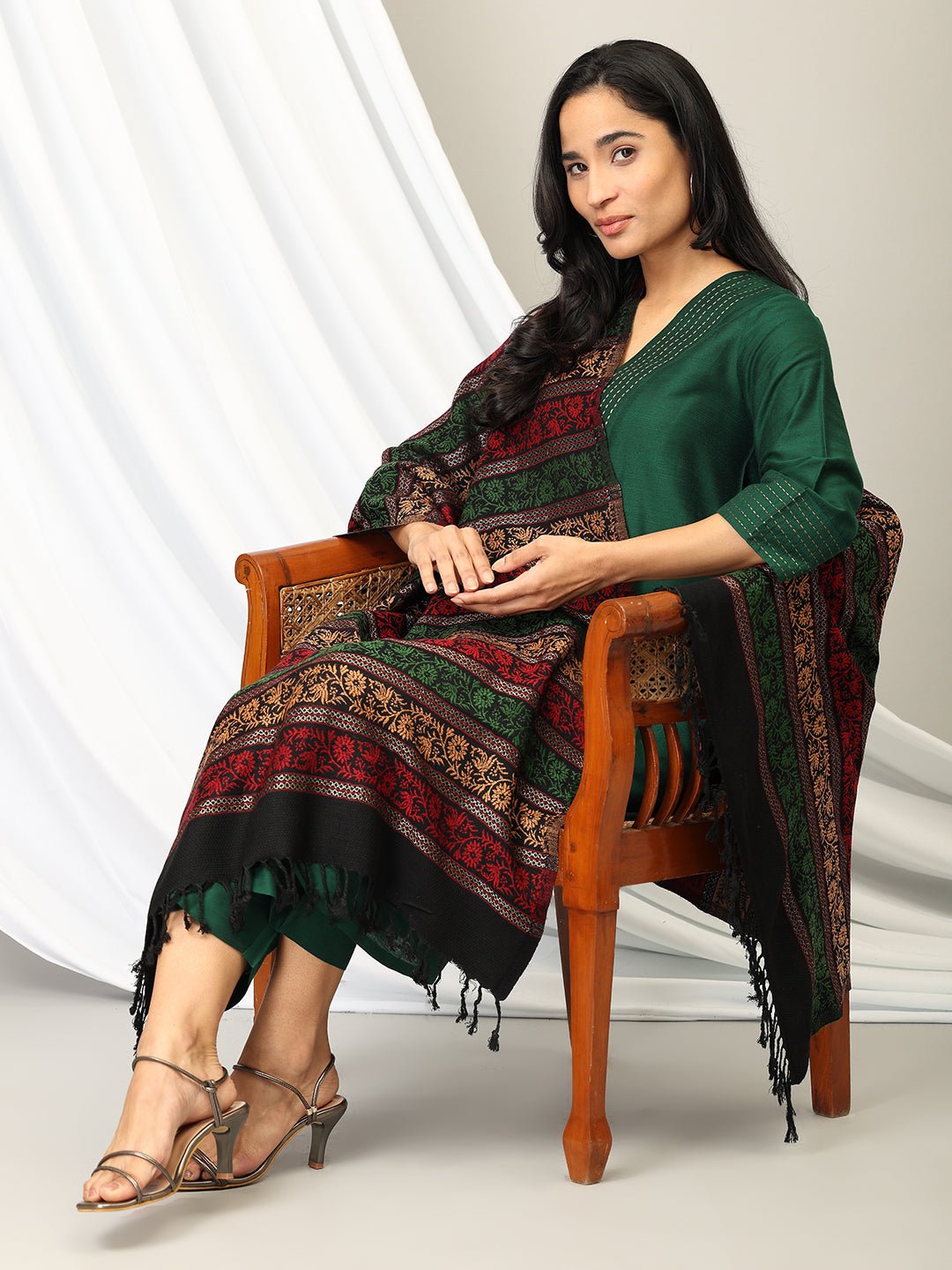 Blackout Bliss Acrylic Woolen Stoles - WNTSTL - BLKOBL