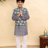 Blaze Blue Boys Jacket And Kurta Pajama Set - KES - SC - BLZBY - 0 - 6