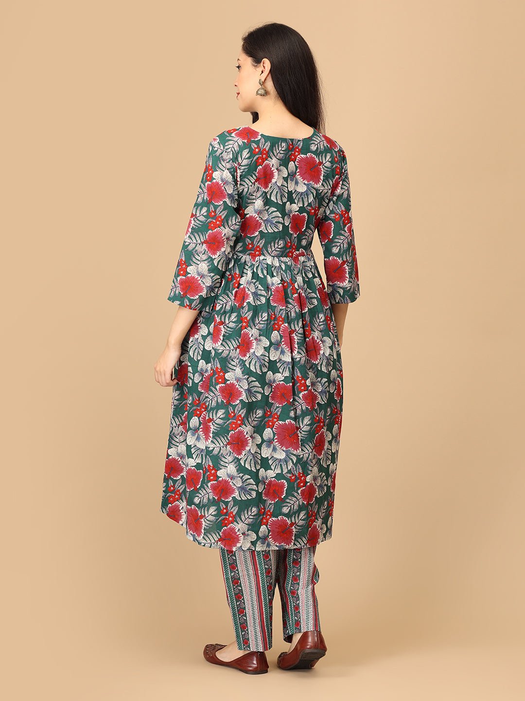 Bloom & Burst Maternity and Nursing Kurta Set With Dupatta - MEW - SK - BMBRS - S