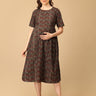 Bloom It Brown Maternity and Nursing Dress - DRS - SK - BLMITB - S