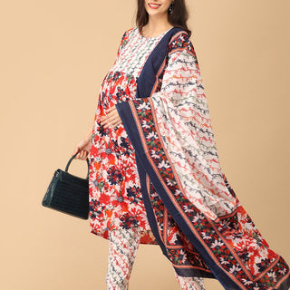 Bloom Popper Maternity and Nursing Kurta Set With Dupatta - MEW - SK - BLMP - S