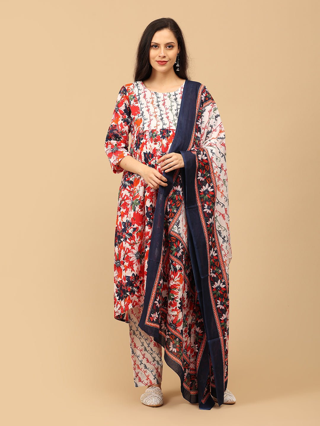 Bloom Popper Maternity and Nursing Kurta Set With Dupatta - MEW - SK - BLMP - S