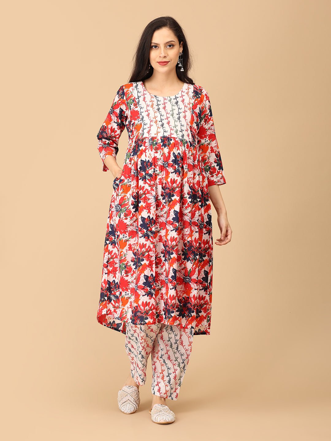 Bloom Popper Maternity and Nursing Kurta Set With Dupatta - MEW - SK - BLMP - S