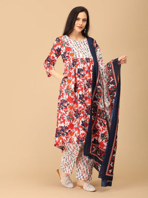 Bloom Popper Maternity and Nursing Kurta Set With Dupatta - MEW - SK - BLMP - S