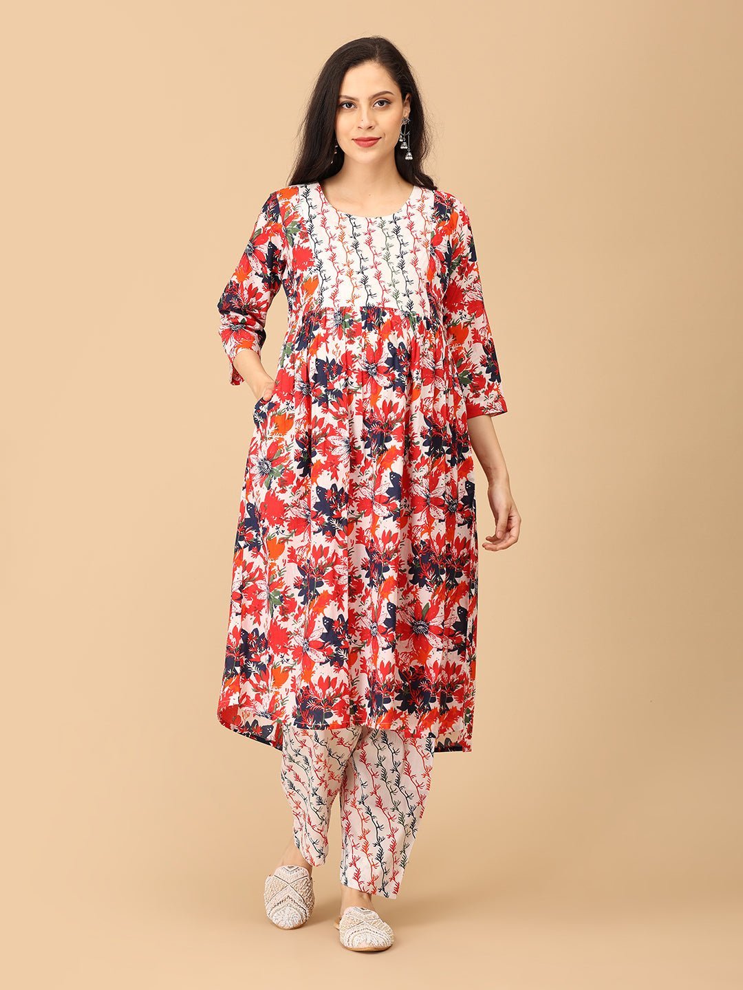Bloom Popper Maternity and Nursing Kurta Set With Dupatta - MEW - SK - BLMP - S