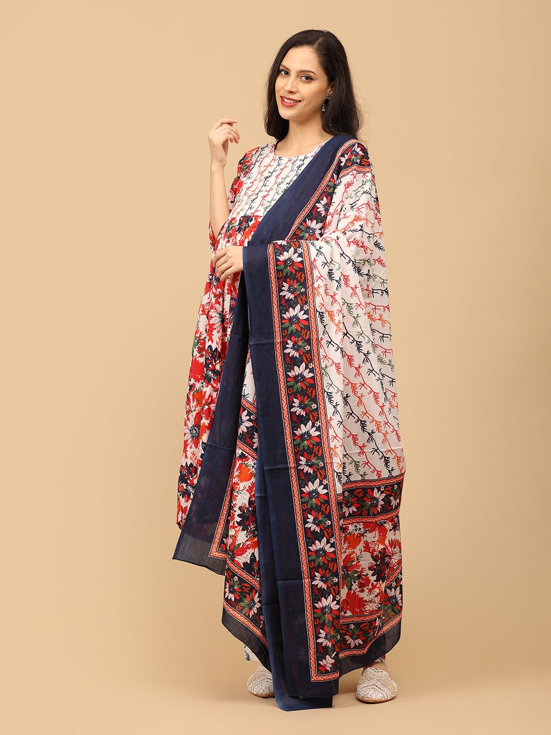 Bloom Popper Maternity and Nursing Kurta Set With Dupatta - MEW - SK - BLMP - S