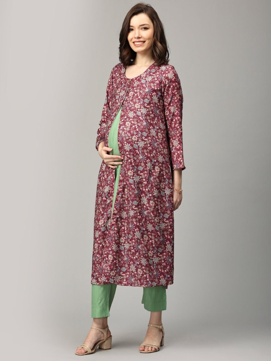 Blooms to Adore Maternity and Nursing Shacket Co Ord Set - MEW-SK-BLMA-S