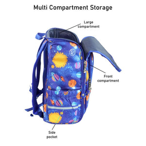 Blue 2d Pop Space Planets School Backpack for Kids,6yrs - 10yrs - Back To School
