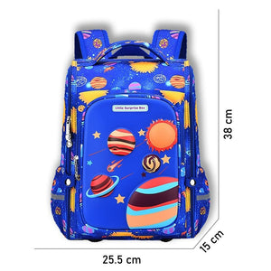 Blue 2d Pop Space Planets School Backpack for Kids,6yrs - 10yrs - Back To School