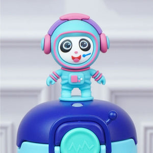 Blue 3D Astronaut Toy Lid Kids Stainless Steel Water Bottle,500ml - Back To School