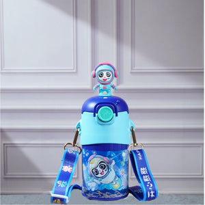 Blue 3D Astronaut Toy Lid Kids Stainless Steel Water Bottle,500ml - Back To School