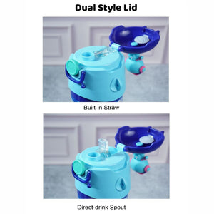 Blue 3D Astronaut Toy Lid Kids Stainless Steel Water Bottle,500ml - Back To School
