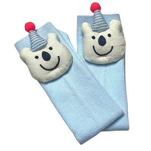 Blue 3D Party Hat Teddy Socks for Kids . - Little Surprise BoxBlue 3D Party Hat Teddy Socks for Kids .