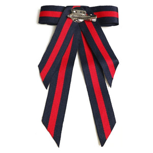 Blue and Red Stripes Two in One Hair Clip and Broach - 