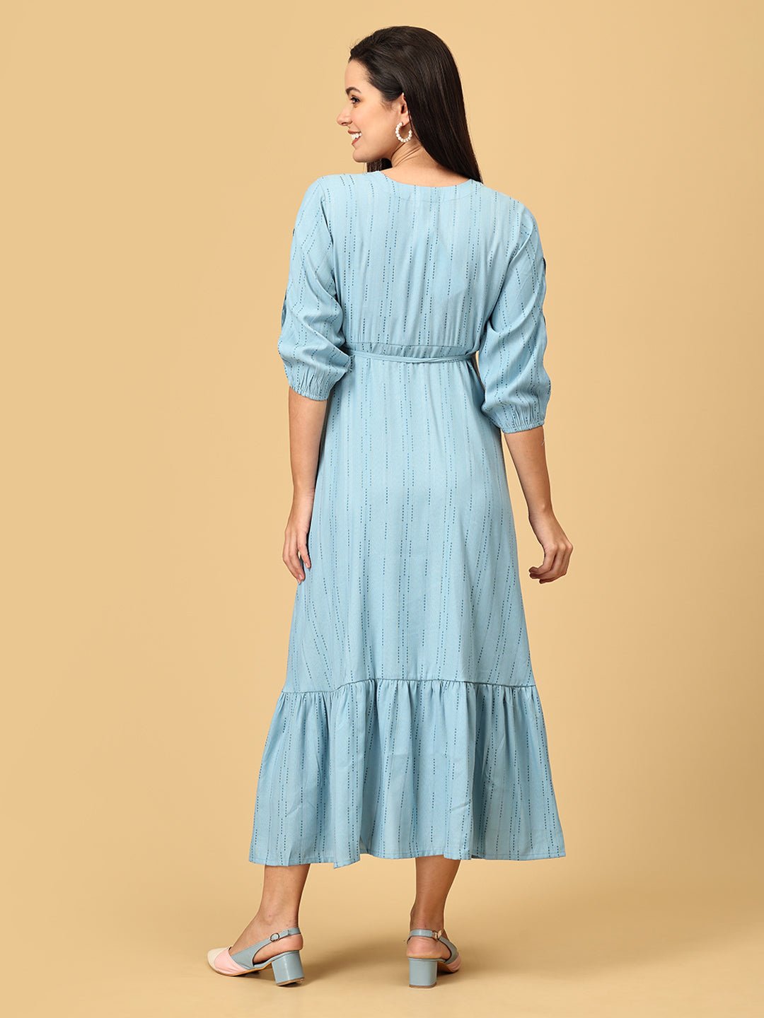 Blue Belle Maternity Wrap Dress - DRS - SK - BLBLY - S