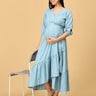 Blue Belle Maternity Wrap Dress - DRS - SK - BLBLY - S