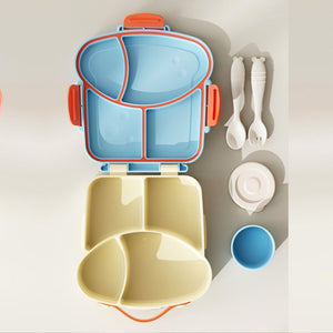 Blue Bread slice Fun themed Kids Lunch Box/ Tiffin - Back To School