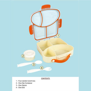 Blue Bread slice Fun themed Kids Lunch Box/ Tiffin - Back To School