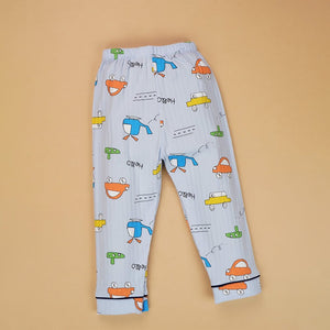 Blue Car & Plane print soft cotton Kids nightsuit - 1 - 2 Years Nightsuits