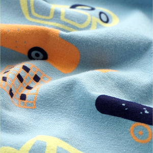 Blue Car Print/Orange/Yellow/Black Full sleeves tops & pants set Unisex Kids Wear - 18 - 24 months Kids Clothing