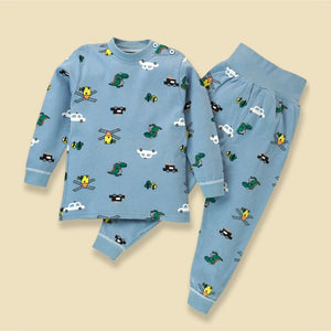 Blue Crocodile, Car, Windmill Full sleeves tops & pants set Unisex Kids Wear - 18 - 24 months Kids Clothing
