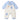 Blue Dino and Cream Winter Romper with Matching Bib for Tiny Toddlers - 0 - 3 Months Winter Wear