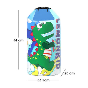 Blue Dino Big Size Clip on & Backpack style Waterproof Swimming Bag/ Beach Bag - Swim