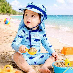 Blue Dolphin, Toddlers & Kids Swimwear with long Cap Free Wash Bag & Free Swim Detergent - 2 - 3 Years Swim