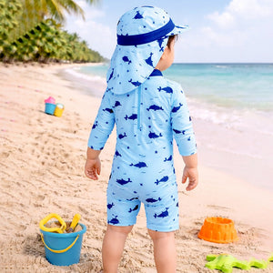 Blue Dolphin, Toddlers & Kids Swimwear with long Cap Free Wash Bag & Free Swim Detergent - 2 - 3 Years Swim