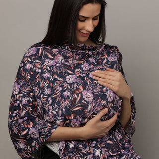 Blue Floral Nursing Cover and Top - NURC-BLFRL