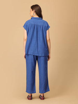 S Blue Fly High Embroidered Women's Co ord Set - Women's Co - ord Set