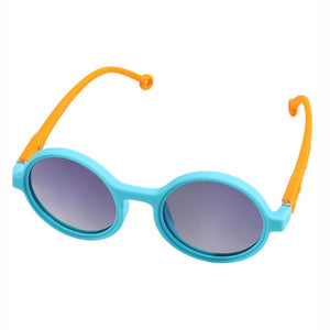 Blue Frame with Orange Arms, Anti Ultraviolet Unisex Sunglasses for Toddlers with Hardcase Storage - 2 - 5 years Swim