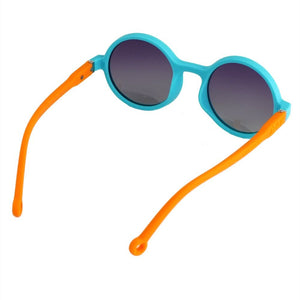Blue Frame with Orange Arms, Anti Ultraviolet Unisex Sunglasses for Toddlers with Hardcase Storage - 2 - 5 years Swim