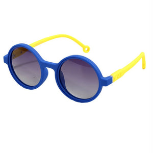 Blue Frame with Yellow Arms, Anti Ultraviolet Unisex Sunglasses for Toddlers with Hardcase Storage - Swim